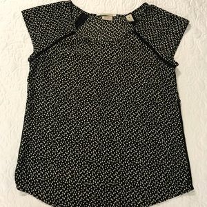 MAISON SCOTCH black, white, & yellow blouse